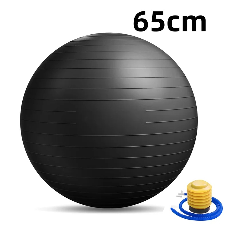 Pilates Yoga Ball Exercises - كرة يوغا مضادة للانفجار مع مضخة،