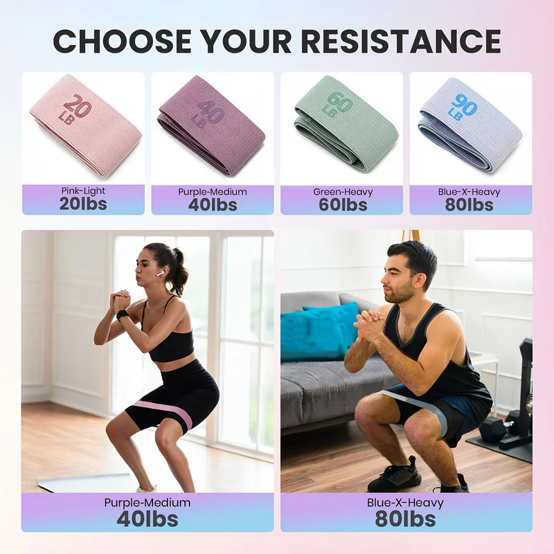 Pilates Yoga Joint - 20-90LB النسيج شريط مرن اللياقة البدنية