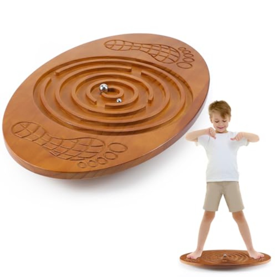 Balance Board Wobble - لوح توازن خشبي على شكل متاهة