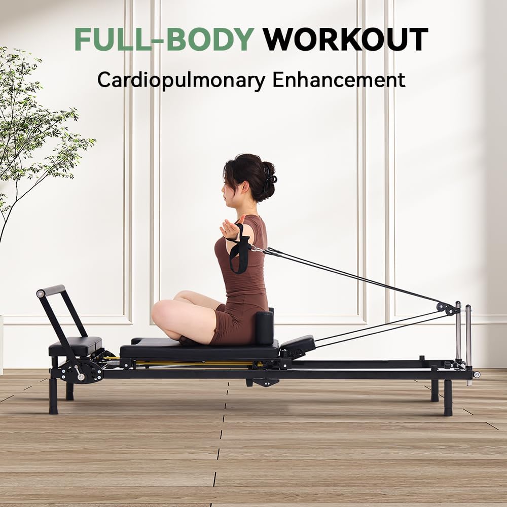 جهاز بيلاتس ريفورمر قابل للطي، - مراجعة Pilates Reformer Spring وسعره