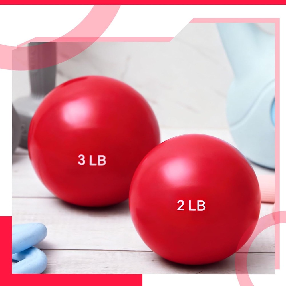 كرات تمارين مثقلة بوزن 1-5 رطل - مراجعة Pilates Yoga Ball Exercises وسعره