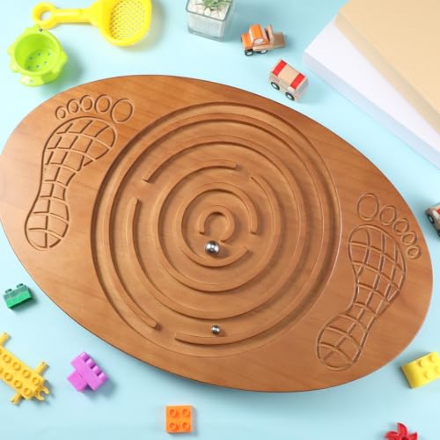 لوح توازن خشبي على شكل متاهة م - مراجعة Balance Board Wobble وسعره